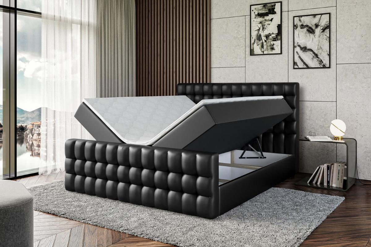 BOXBETT VIONE-Z - 180 x 200 - H4 - Schwarz Hochglanz - Schwarz Hochglanz, Holzwerkstoff (180/200cm) - ALTDECOR