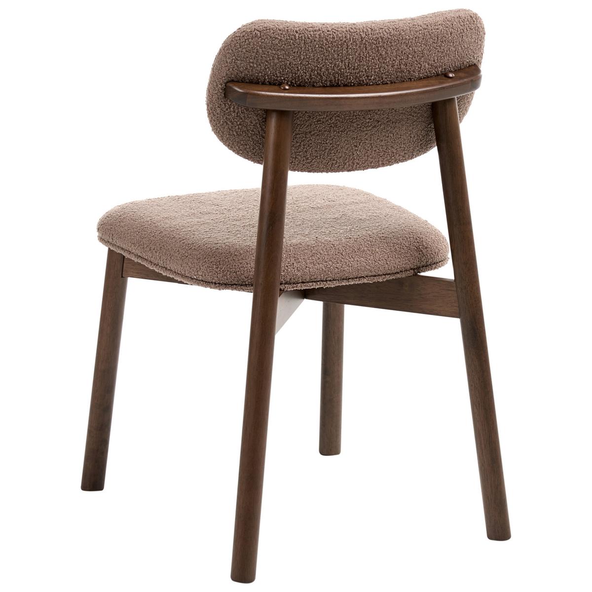ESSZIMMERSTUHL 2er-Set Bouclé Braun/Taupe Mills - Taupe, Textil (50/80/58cm) - Beliani
