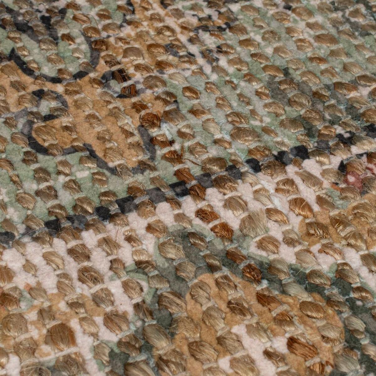 JUTETEPPICH DEEPE, klassisch im Vintage-Stil, Braun-Grün, 200 x 290 cm - Braun, Textil (290/200cm) - KADIMA DESIGN