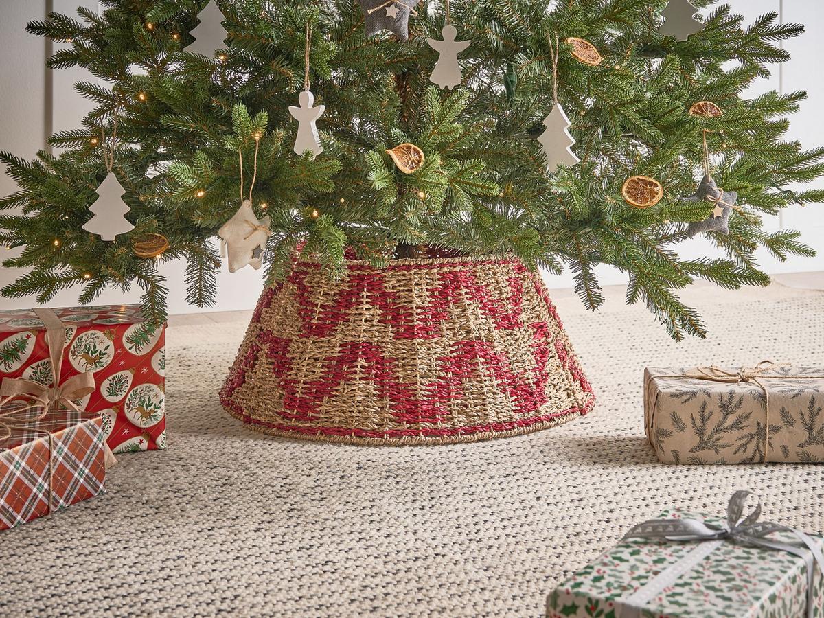 WEIHNACHTSBAUMKRAGEN 28 cm Naturfarben Glace - Naturfarben, Naturmaterialien (28cm) - Beliani