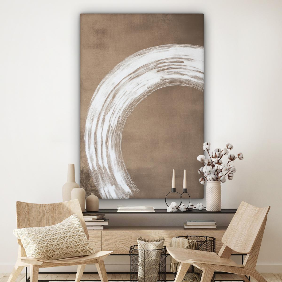 LEINWANDBILD Farbe - Braun - Japandi Deko Groß 90x140 cm - Kupferfarben, Textil (90/140cm) - MuchoWow