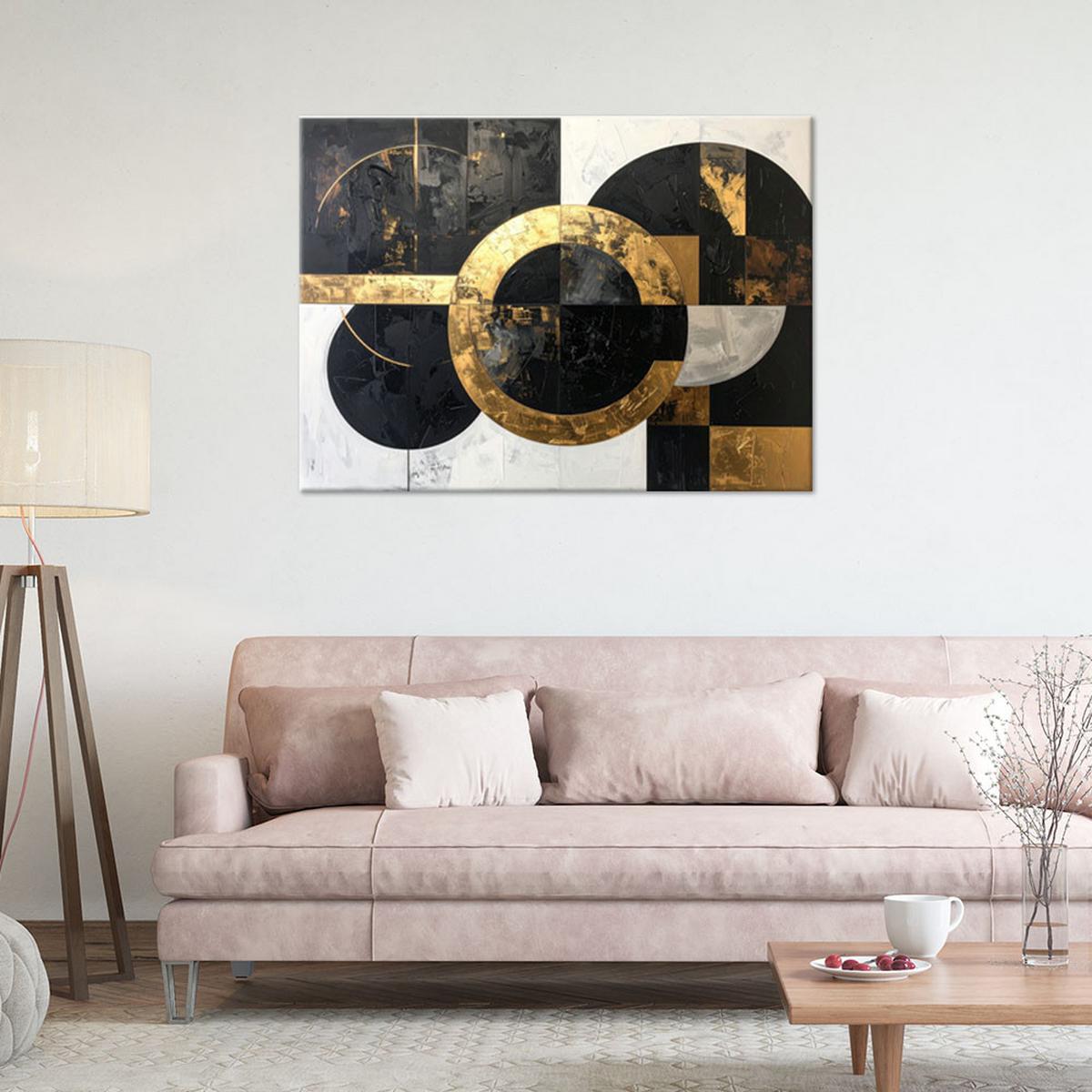 LEINWANDBILD 3D und geometrisch 60x40cm - Goldfarben, Textil (60/40cm) - Feeby