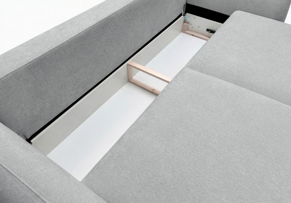 3-SITZER SCHLAFSOFA Zordo Chenille Grau - Schwarz/Grau, Kunststoff/Textil (238/91/102cm) - Selsey