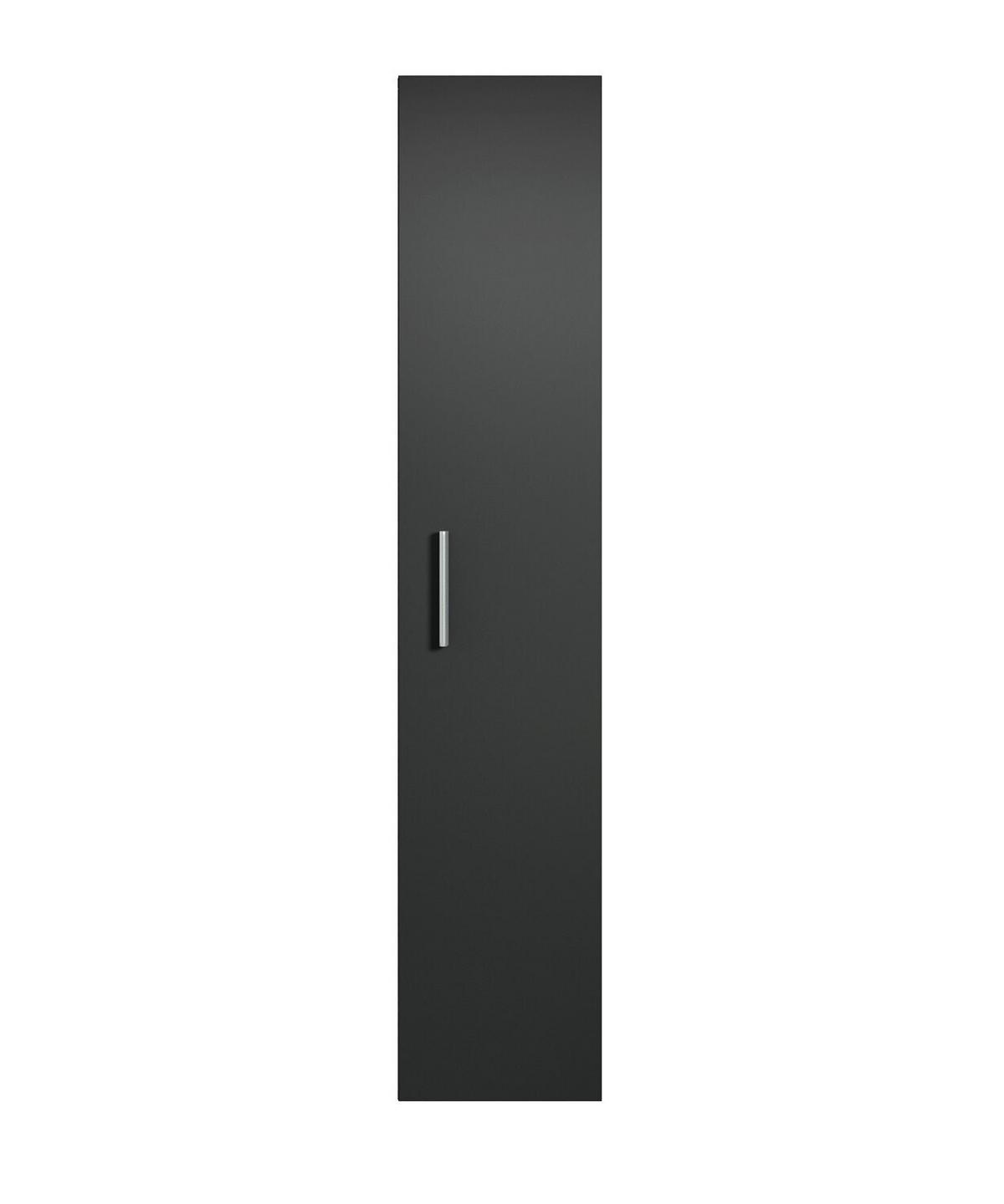 BADEZIMMERSCHRANK Pluto mit 1 Tür Schwarz Matt - 30 x 30 x 150 cm - Schwarz, Holz (30/150/30cm) - Badplaats