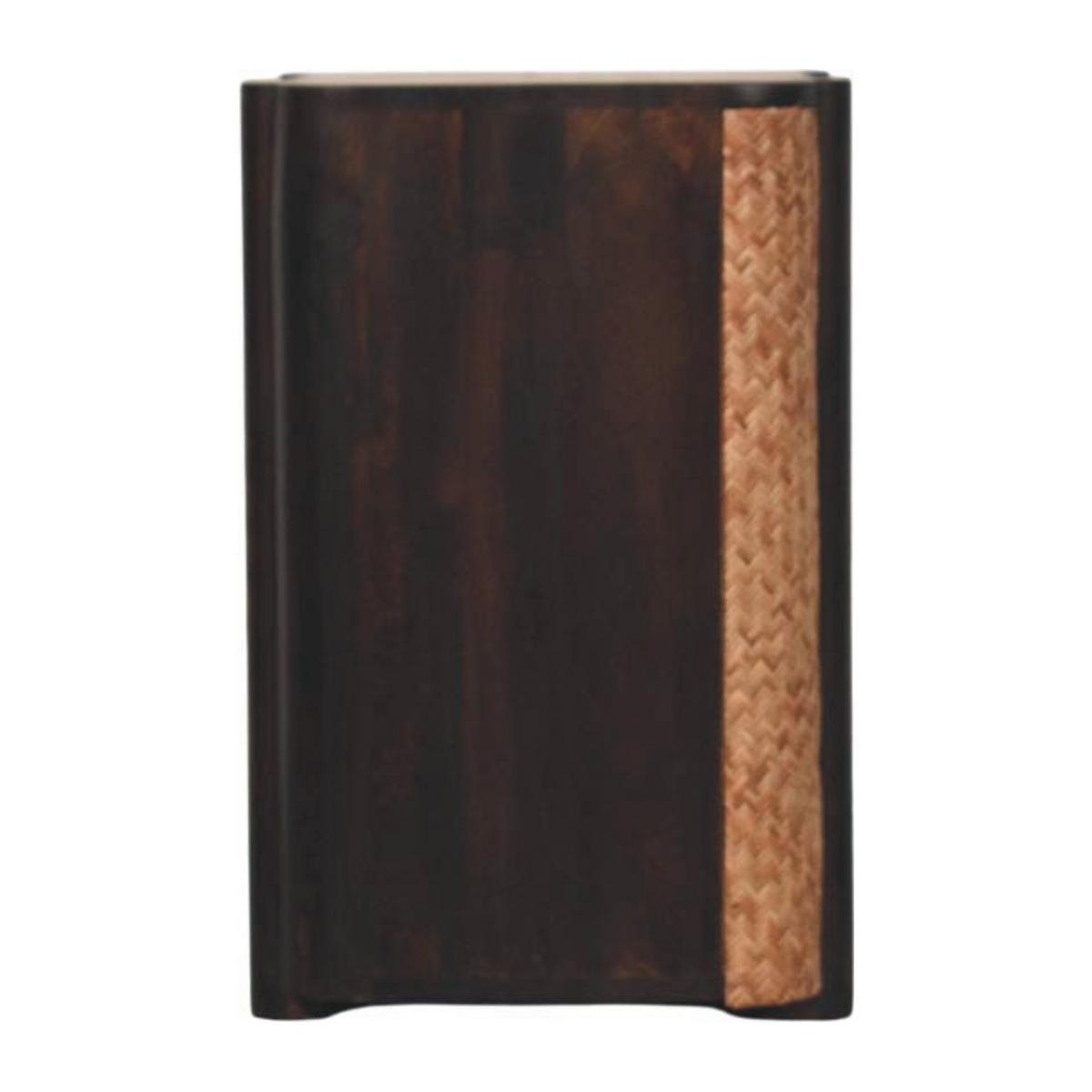 NACHTTISCH mit edlem Samtbezug in Mokka-Finish, 2 Schubladen, 1 offene Ablage, dunkelbraun - Dunkelbraun, Holz (50/60/40cm) - Artisan Furniture