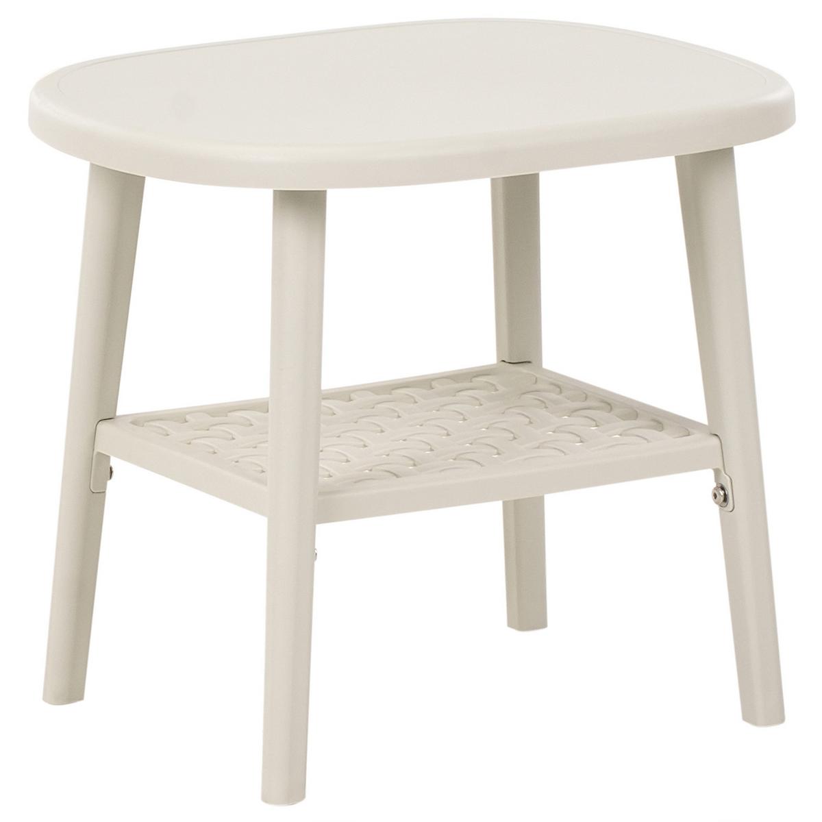 BISTRO-SET Cremeweiß Sicelle - Weiß, Kunststoff - Beliani