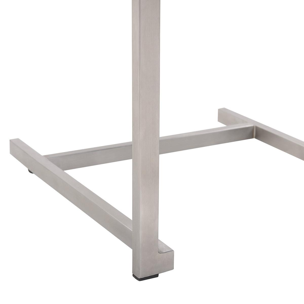 GARTENSTUHL 4er-Set Edelstahl beige Cosoleto - Beige, Metall (56/85/55cm) - Beliani