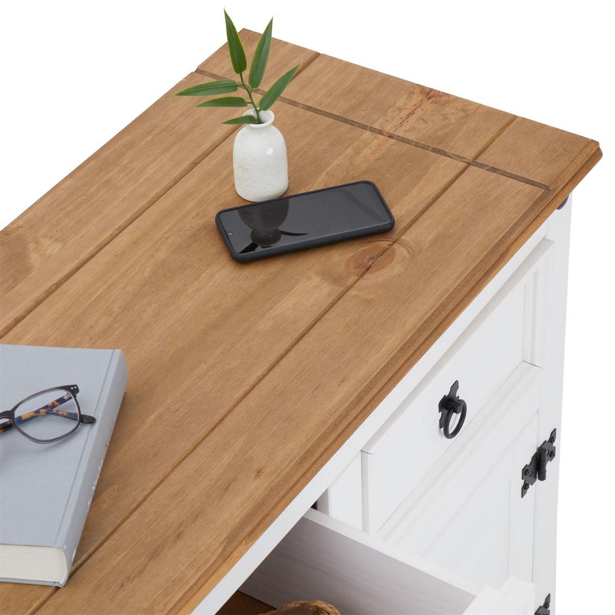 SIDEBOARD CAMPO weiß/braun - Weiß/Braun, Holz (125/76/40cm) - CARO-Möbel