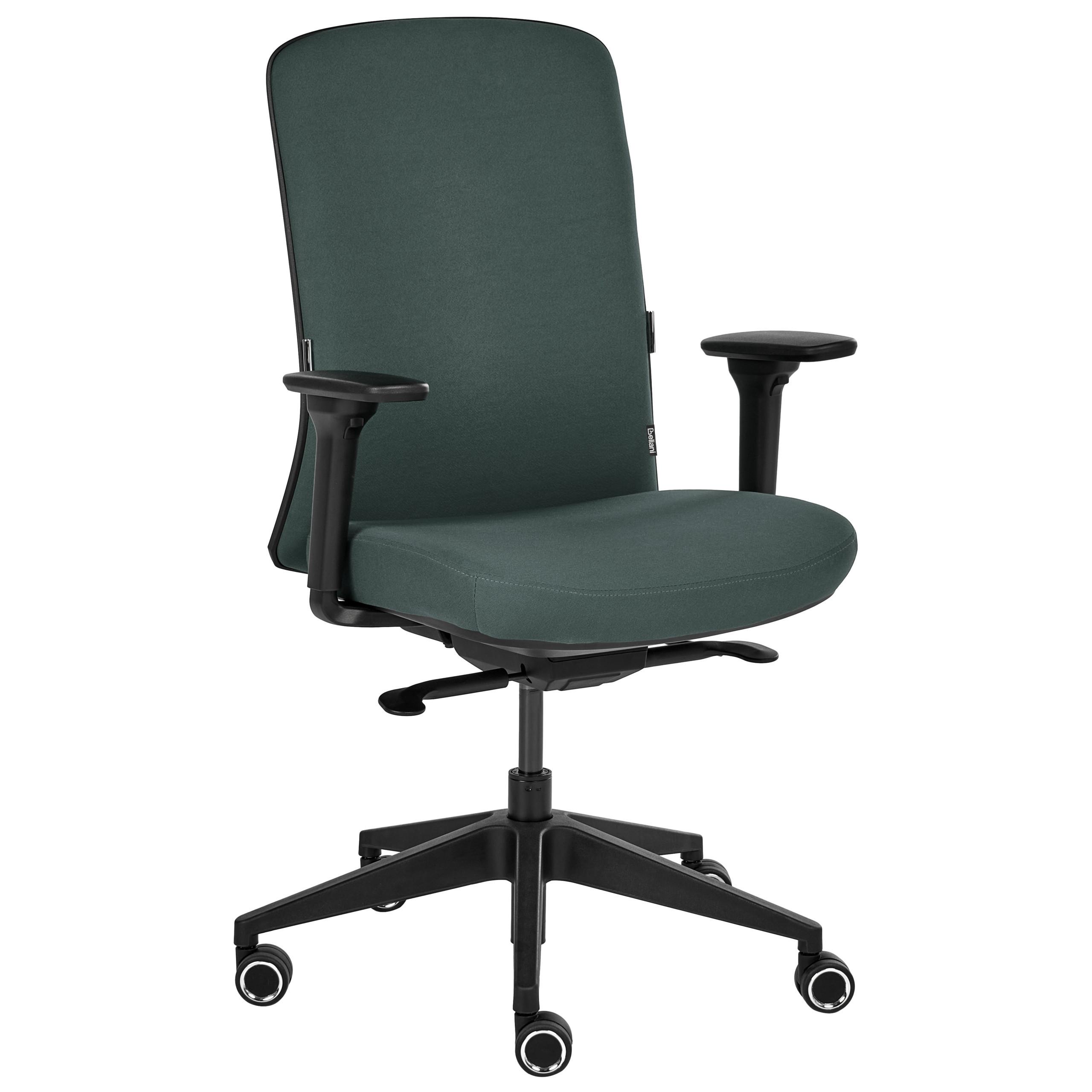 BÜROSTUHL Stoff Dunkelgrün Kamilon - Dunkelgrün/Schwarz, Textil (60/98/65cm) - Beliani