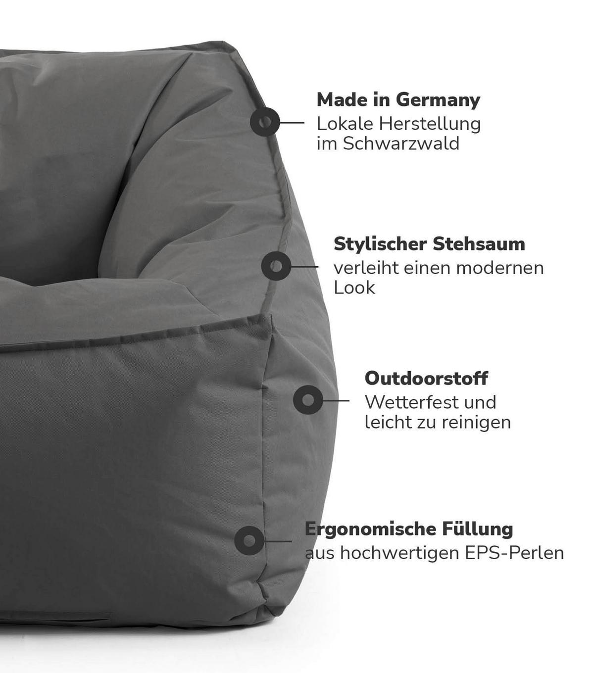 OUTDOOR SITZSACK Der Sunnyboy - Schwarz, Textil (80/60/83cm) - Mokebo