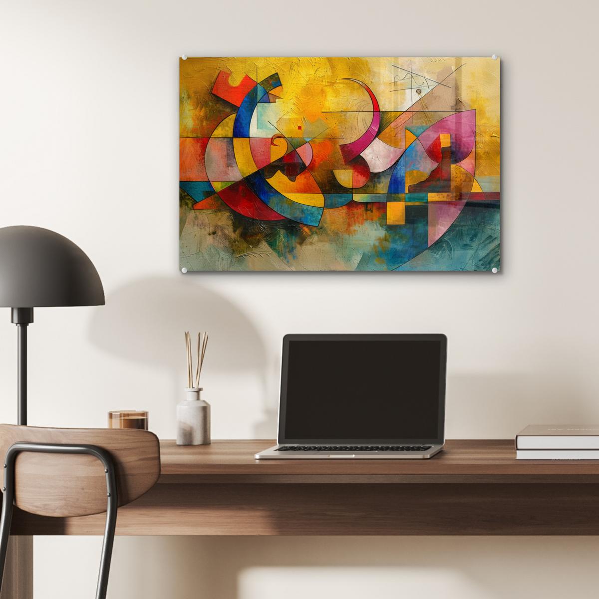 ACRYLGLASBILD Kunst - Abstrakt - Modern Wanddeko 60x40 cm - Gelb, Glas (60/40cm) - MuchoWow