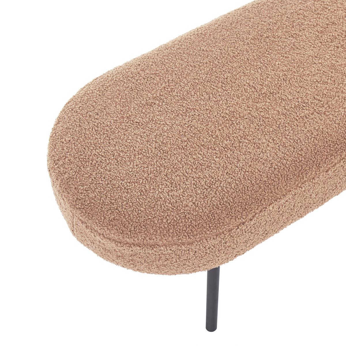 POLSTERBANK Bouclé Hellbraun Wolfeboro - Hellbraun, Textil (98/38/35cm) - Beliani
