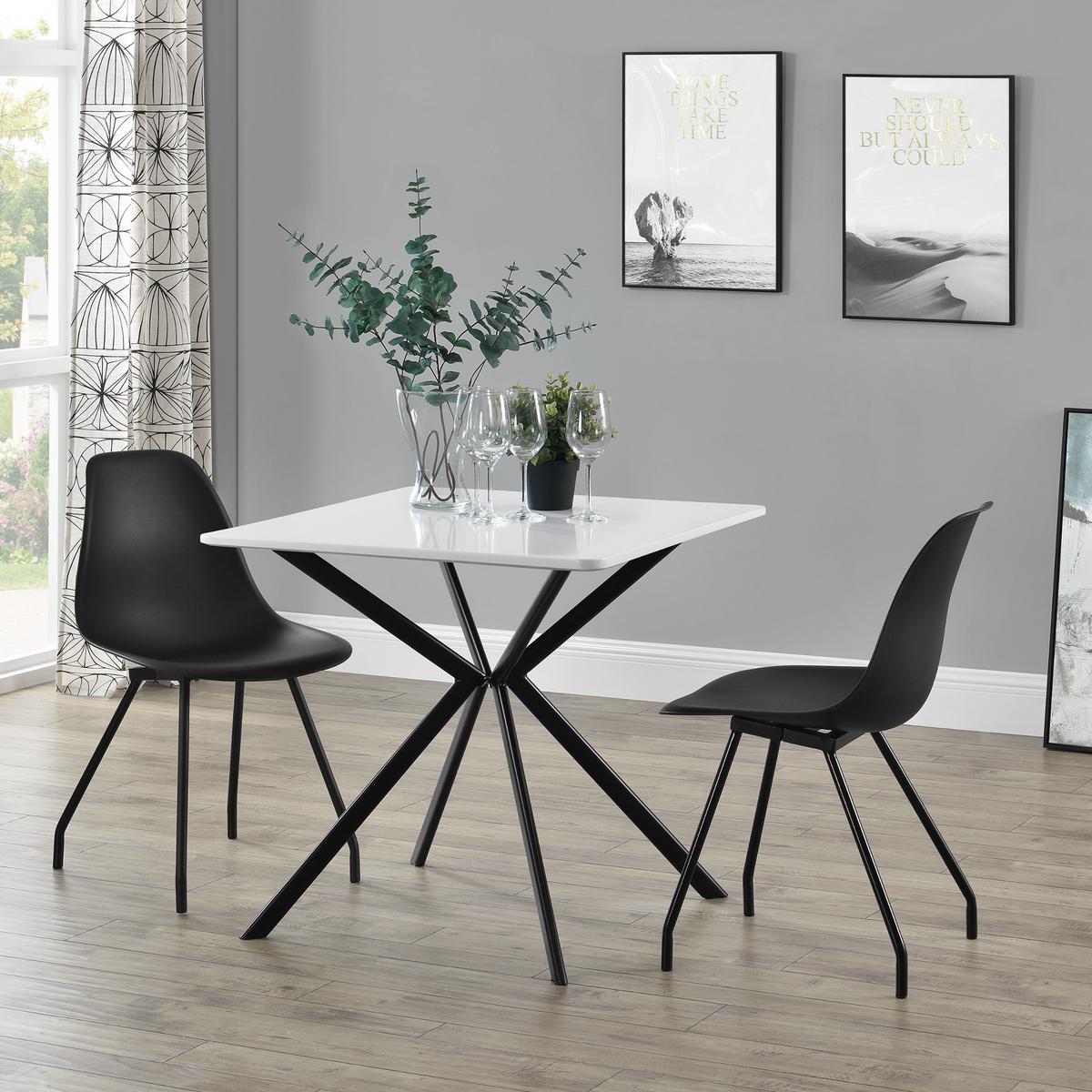 ESSTISCH Ankara - Weiß, Holzwerkstoff/Metall (78/78/75cm) - [en.casa]
