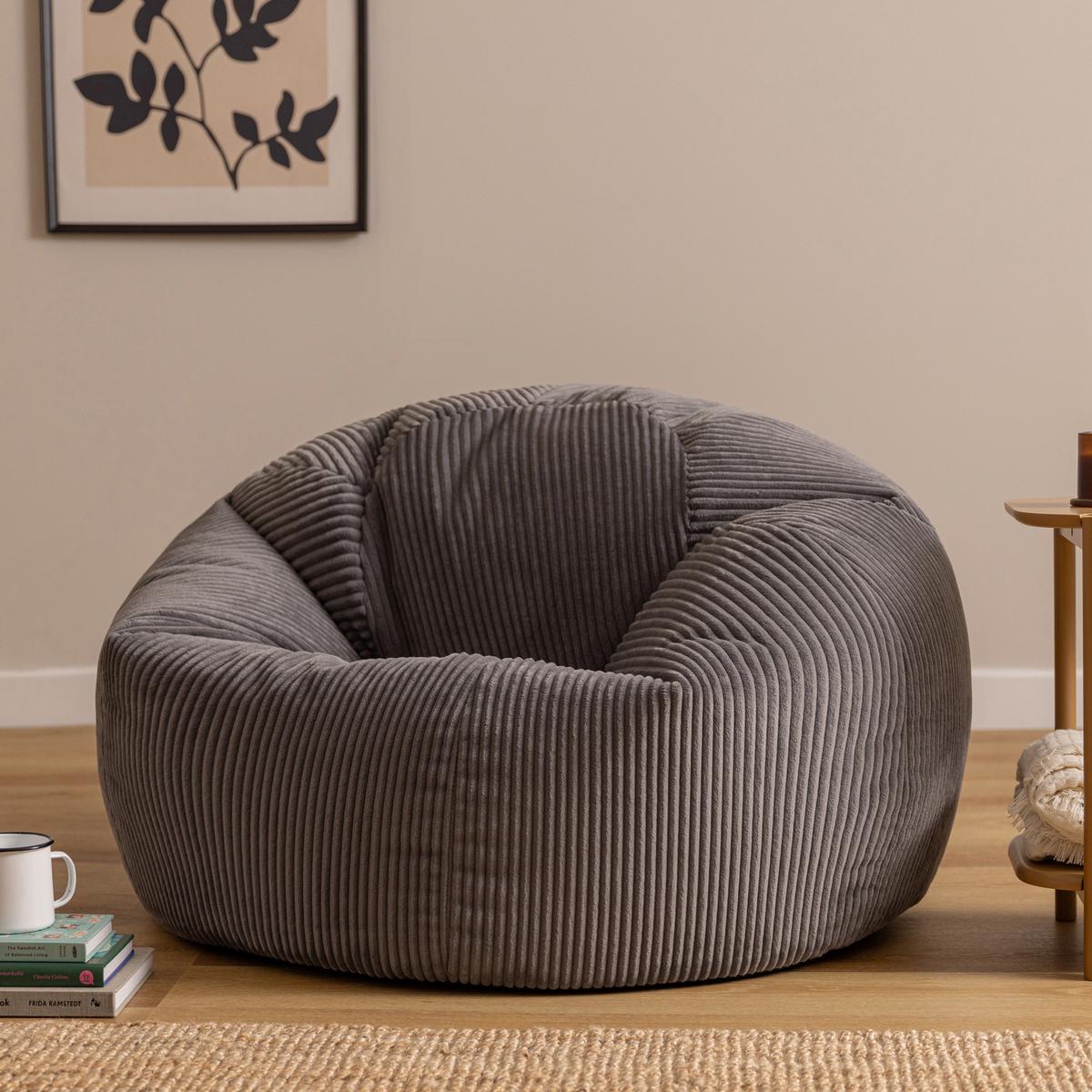 SITZSACK Cord Kingston XXL - Anthrazit, Textil (92/52/92cm) - icon