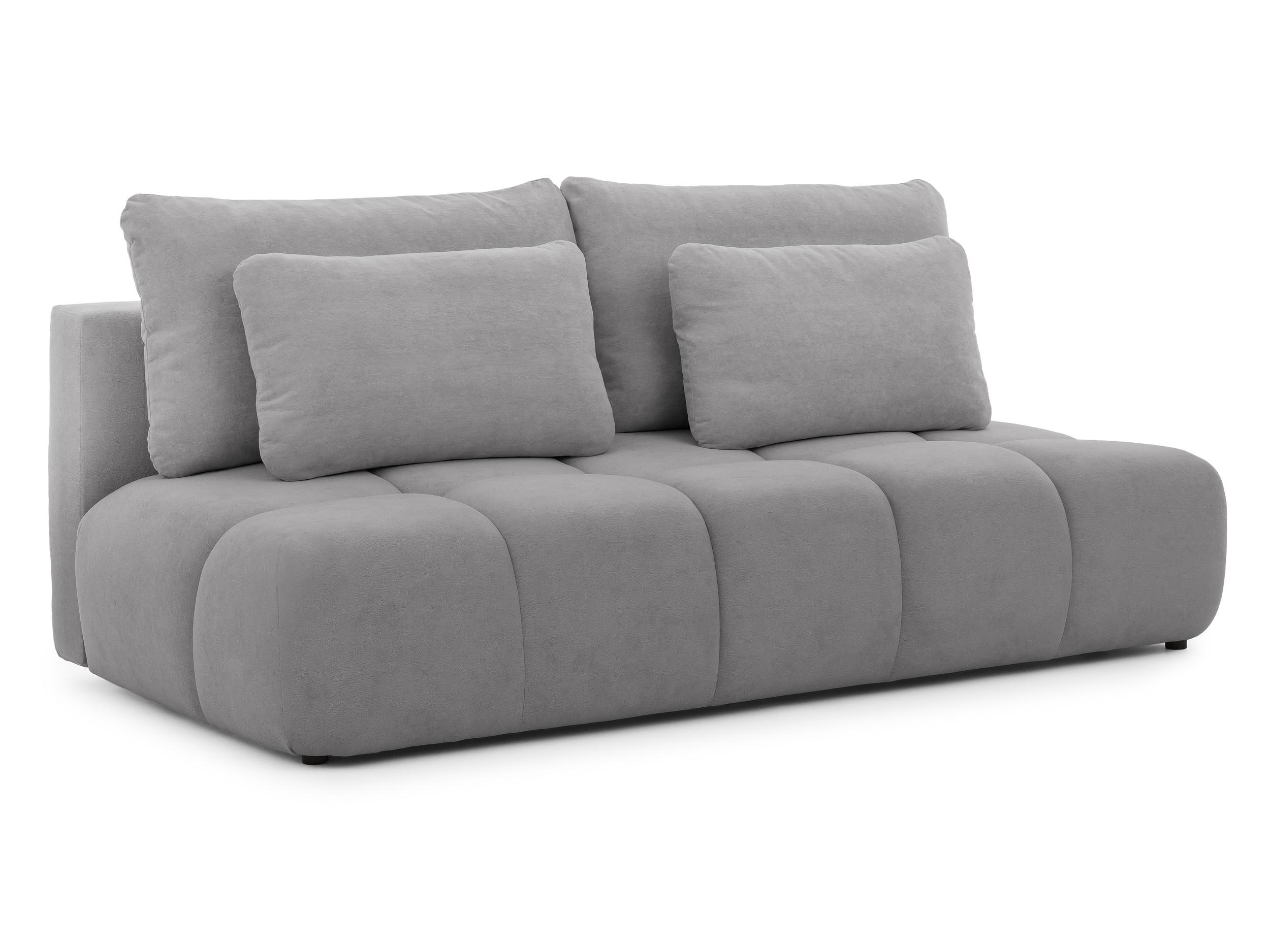 SCHLAFSOFA Belluno aus hochwertigem Grau Plüschstoff mit Bettkasten und tiefen Steppungen in Bubble-Optik - Schwarz/Grau, Holz/Kunststoff (205/87/105cm) - S-Style