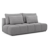SCHLAFSOFA Belluno aus hochwertigem Grau Plüschstoff mit Bettkasten und tiefen Steppungen in Bubble-Optik - Schwarz/Grau, Holz/Kunststoff (205/87/105cm) - S-Style