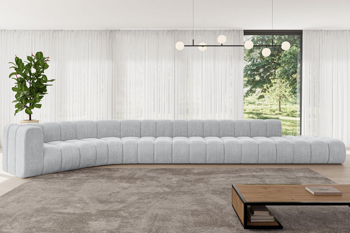 ECKSOFA modulares Sofa Tilmo-L3 - 581x194x70 cm Grau - Grau, Holzwerkstoff/Textil (581/194cm) - ALTDECOR
