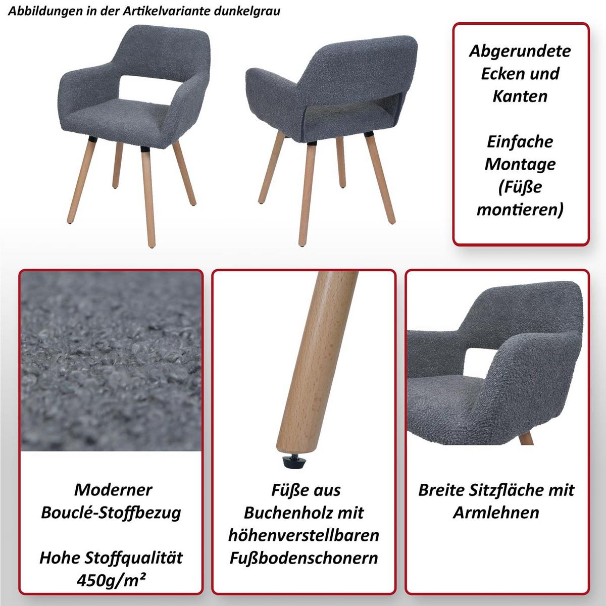 ESSZIMMERSTUHL Anthrazit - Dunkelgrau/Anthrazit, Textil (56/80/53cm) - MCW