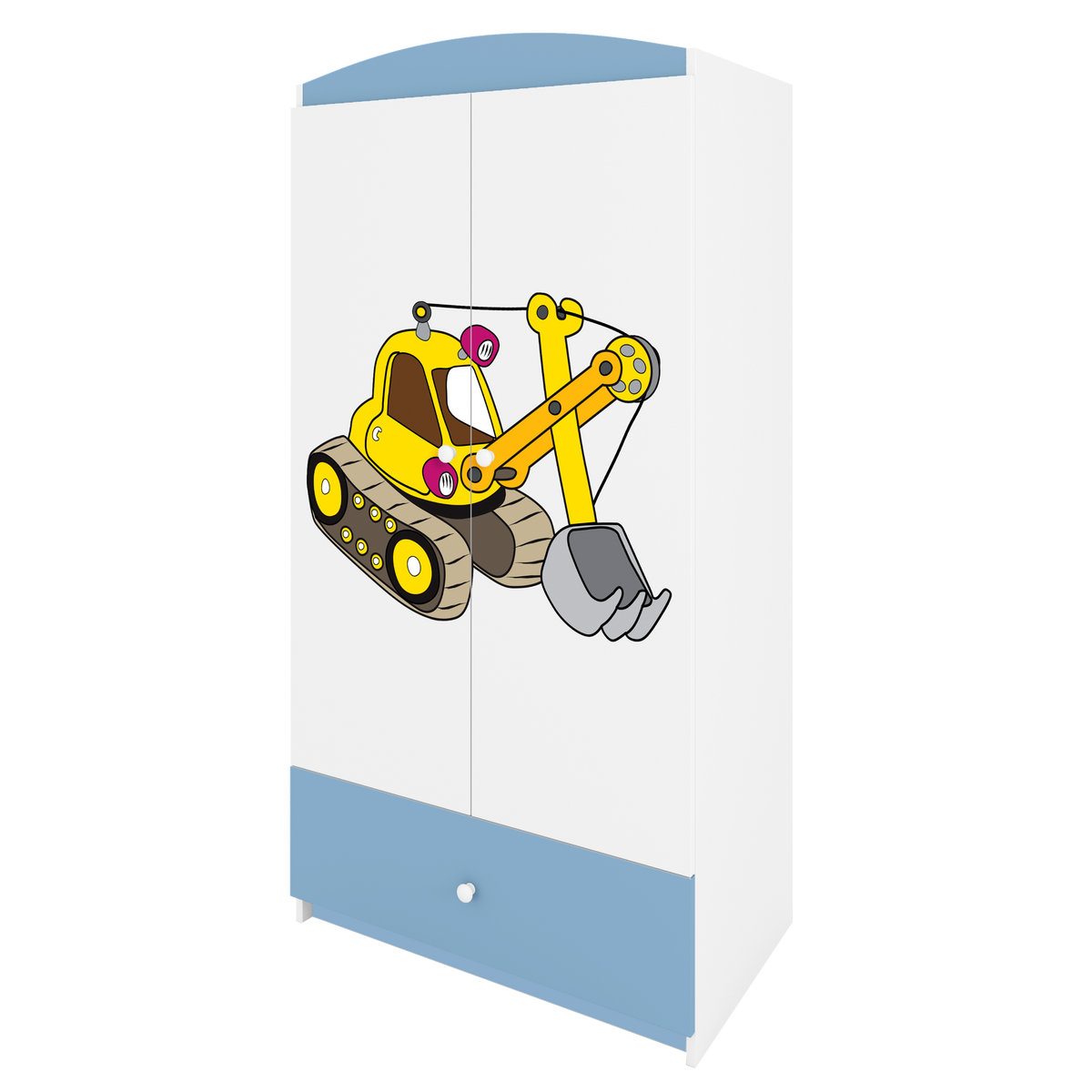 KINDERKLEIDERSCHRANK Excavator - Blau, Holzwerkstoff (90/175/52cm) - RAUMHIRSCH FURNITURE