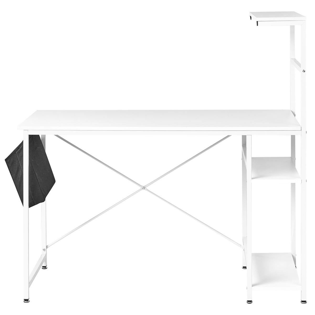 SCHREIBTISCH Weiß 120/60 cm mit Stauraum Aramingo - Weiß, Holzwerkstoff (60/120/120cm) - Beliani