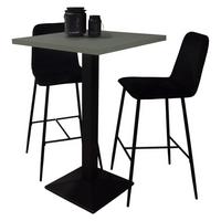 TRESENTISCH Elene 70x70x106 schwarz matt/Pinie green matt lack - Grün, Metall (70/70/106cm) - 58aufmkessel