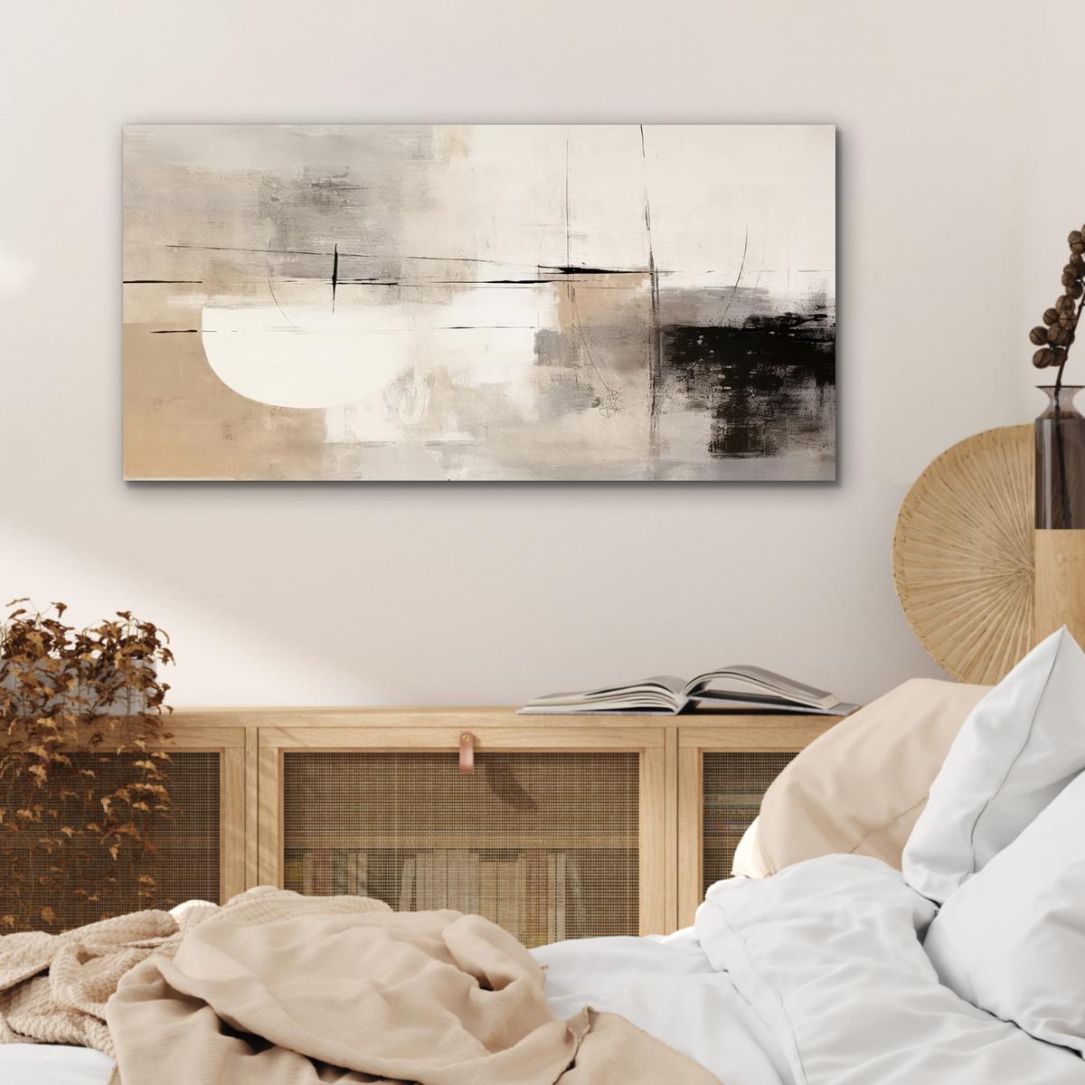 METALLBILD Abstrakt - Kunst - Grau 80x40 cm - Hellgrau, Metall (80/40cm) - MuchoWow