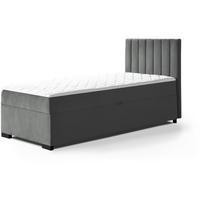 POLSTERBETT Eric 104/207/105 dunkelgrau - Dunkelgrau, Holzwerkstoff/Textil (100/200cm) - Beautysofa