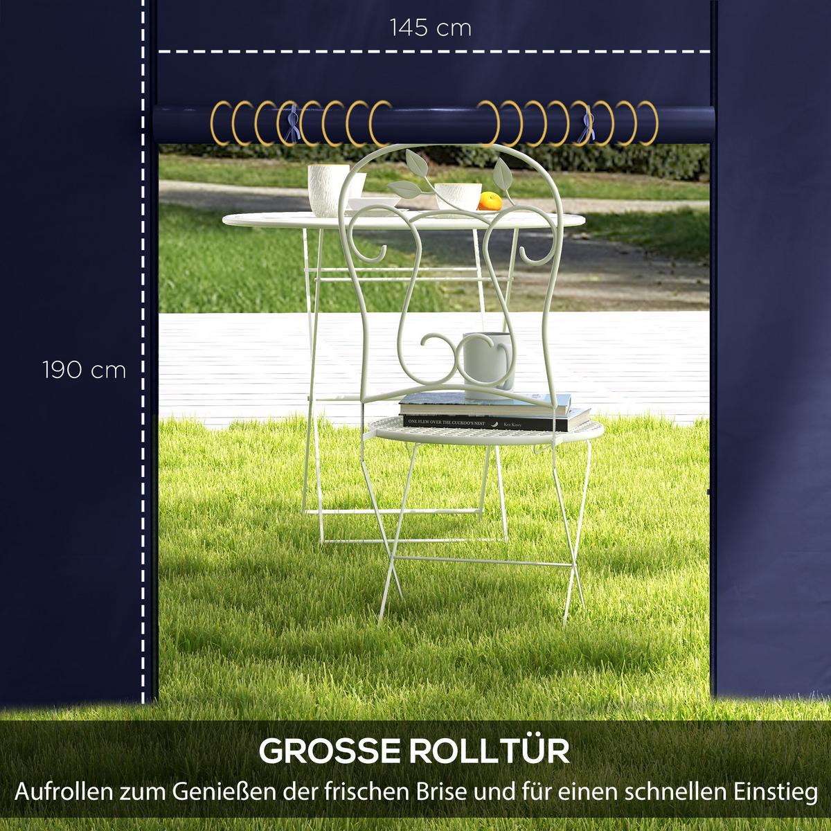 SEITENWÄNDE für 3 x 3/ 3 x 6 m Pavillon, Oxford, Blau - Blau, Kunststoff (1/195/295cm) - Outsunny