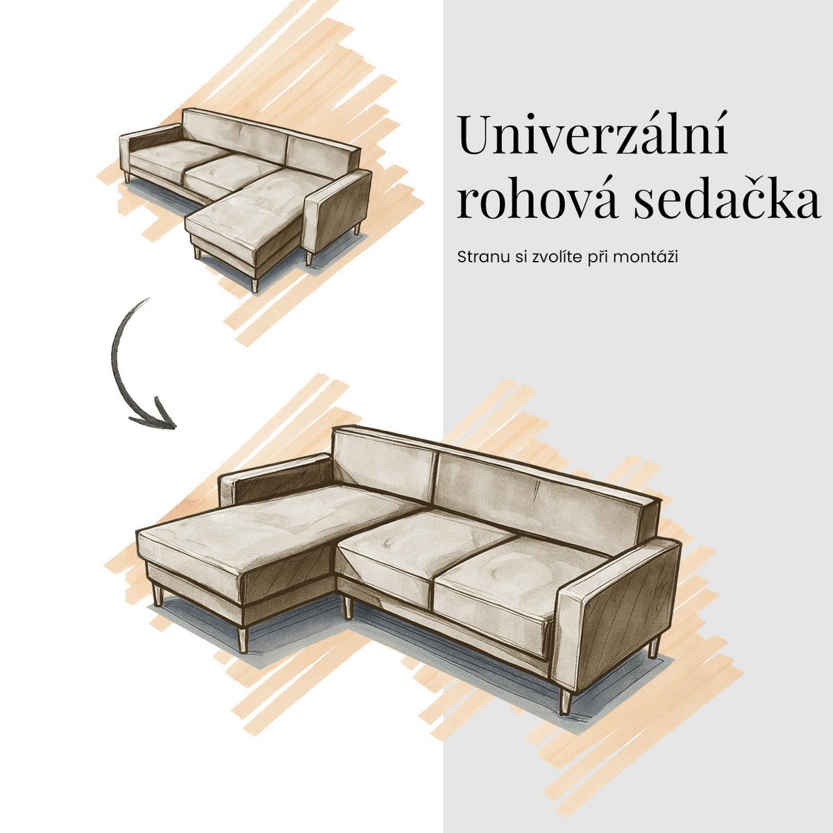 ECKSOFA FOX-L Beige - Beige/Silberfarben, Kunststoff/Textil (242/168cm) - MKS