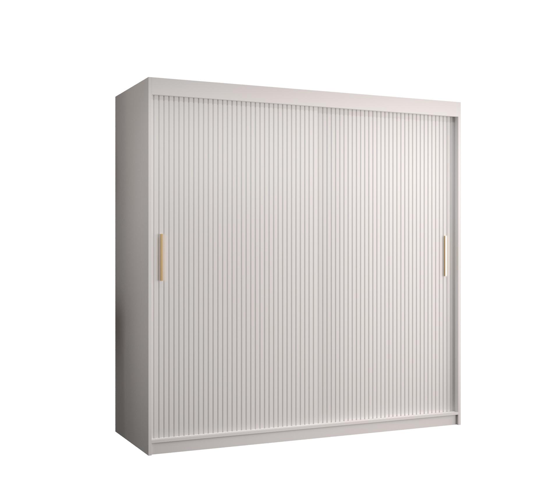 SCHWEBETÜRENSCHRANK 200/180/62 2-türig - Goldfarben/Weiß, Holz/Kunststoff (180/200/62cm) - MÖBEL KRYSPOL