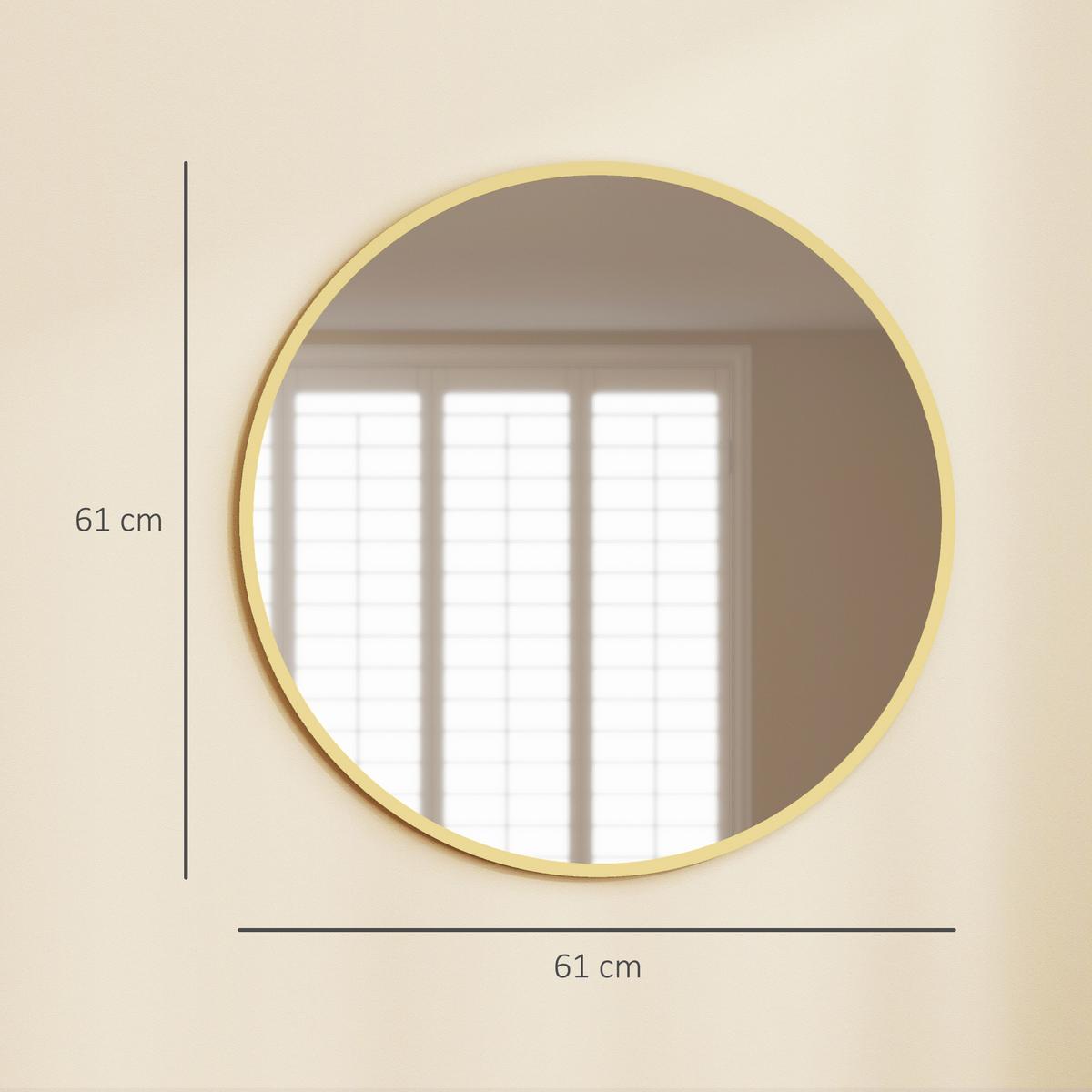 WANDSPIEGEL Aluminiumlegierung Glas Gold - Goldfarben, Metall (1/61/61cm) - HOMCOM