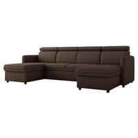 WOHNLANDSCHAFT Barcelo U - Schwarz/Braun, Holz/Textil (284/84/166cm) - MIRJAN24