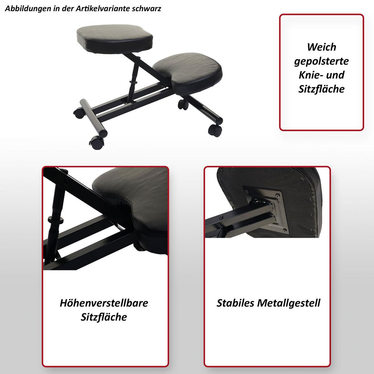 KNIESTUHL ROLLBAR Schwarz - Schwarz, Textil (50/67/67cm) - MCW
