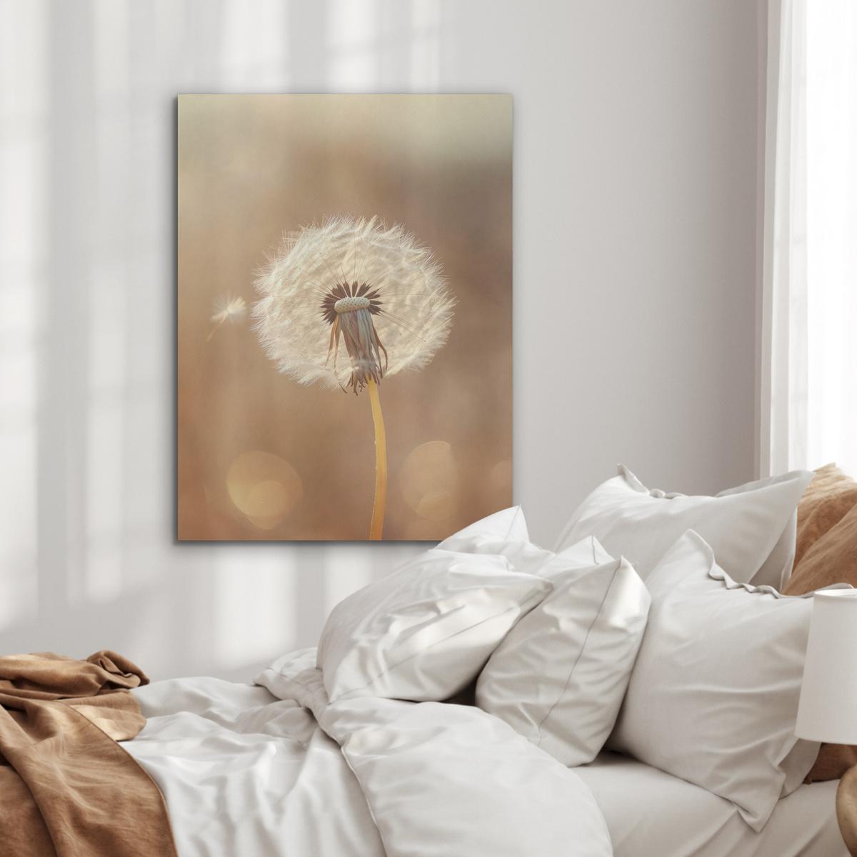 AKUSTIKBILD Löwenzahn - Beige - Natur - Blume Wandbilder 60x80 cm - Hellbraun, Kunststoff (60/80/0.9cm) - MuchoWow
