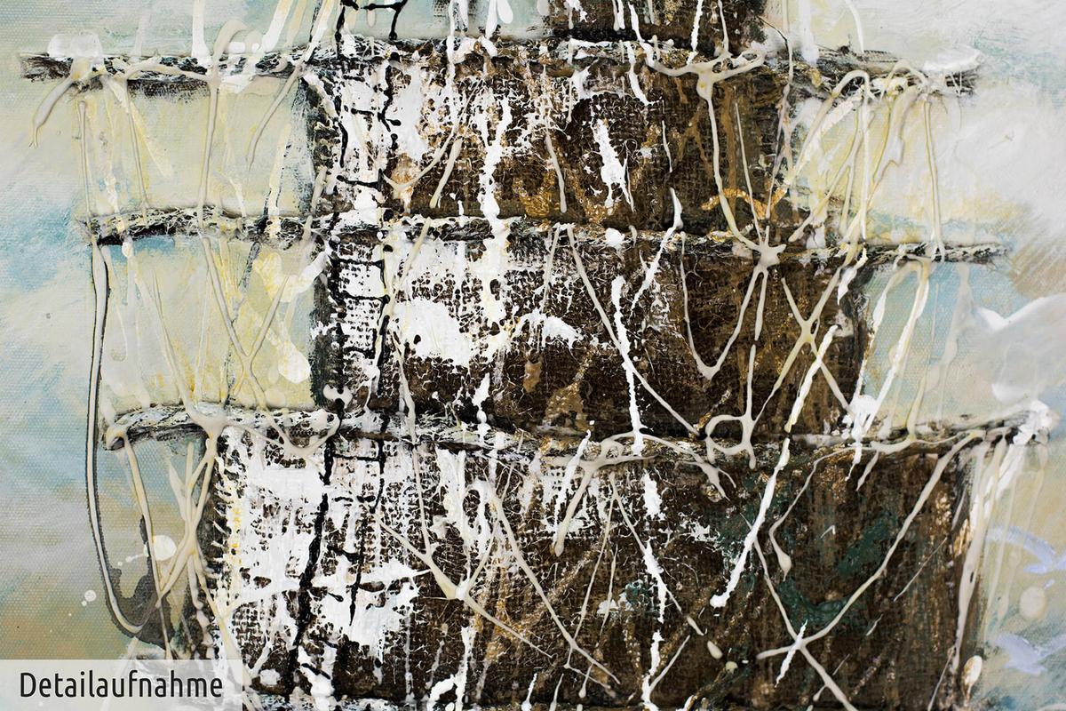 ACRYLBILD HANDGEMALT 60/90 cm - Blau, Holz/Textil (60/90cm) - KUNSTLOFT