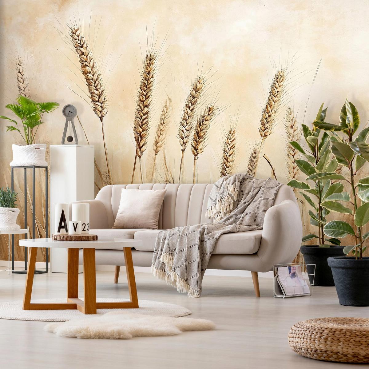 FOTOTAPETE Boho Beige Tapete Wohnzimmer Schlafzimmer 150x105 - Multicolor, Papier (150/105cm) - Wallarena