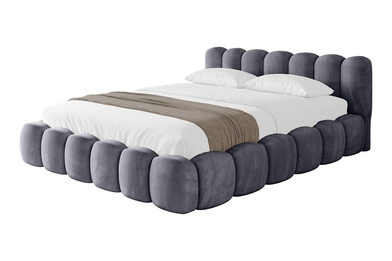 POLSTERBETT mit Bettkasten und Lattenrost, Boxbett ohne Matratze - SENA-v1 180x200 Dunkelgrau - Dunkelgrau, Holzwerkstoff/Textil (180/200cm) - ALTDECOR