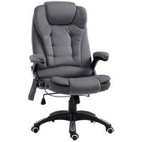 MASSAGE-BÜROSTUHL mit Wippfunktion, Schreibtischstuhl mit Heizfunktion, Grau - Dunkelgrau/Schwarz, Kunststoff/Textil (74/116/67cm) - Vinsetto