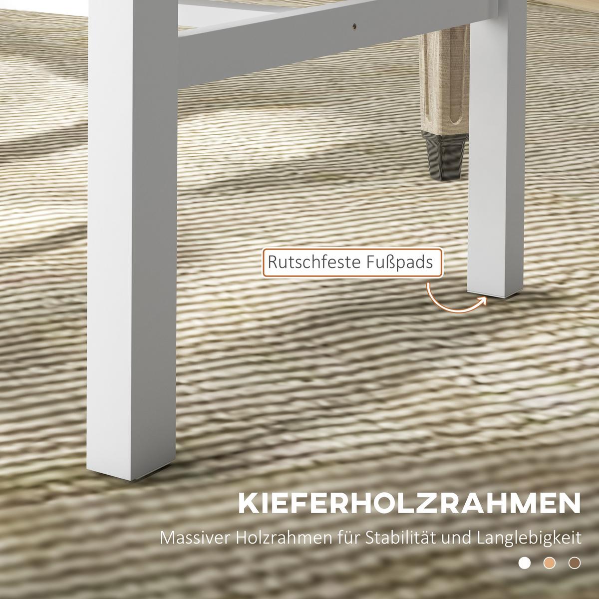 ESSZIMMERSTÜHLE 4er Set Kiefernholz Naturholz - Naturfarben/Weiß, Holz (38.5/99/47.5cm) - HOMCOM