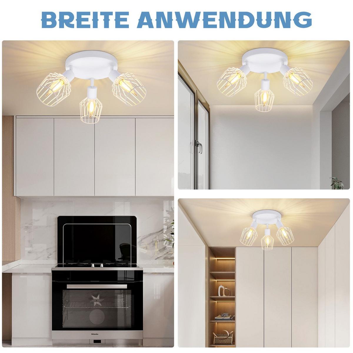DECKENSTRAHLER Ennis 3-flammig 29/29/24cm - Weiß, Metall (29/29/24cm) - Nettlife