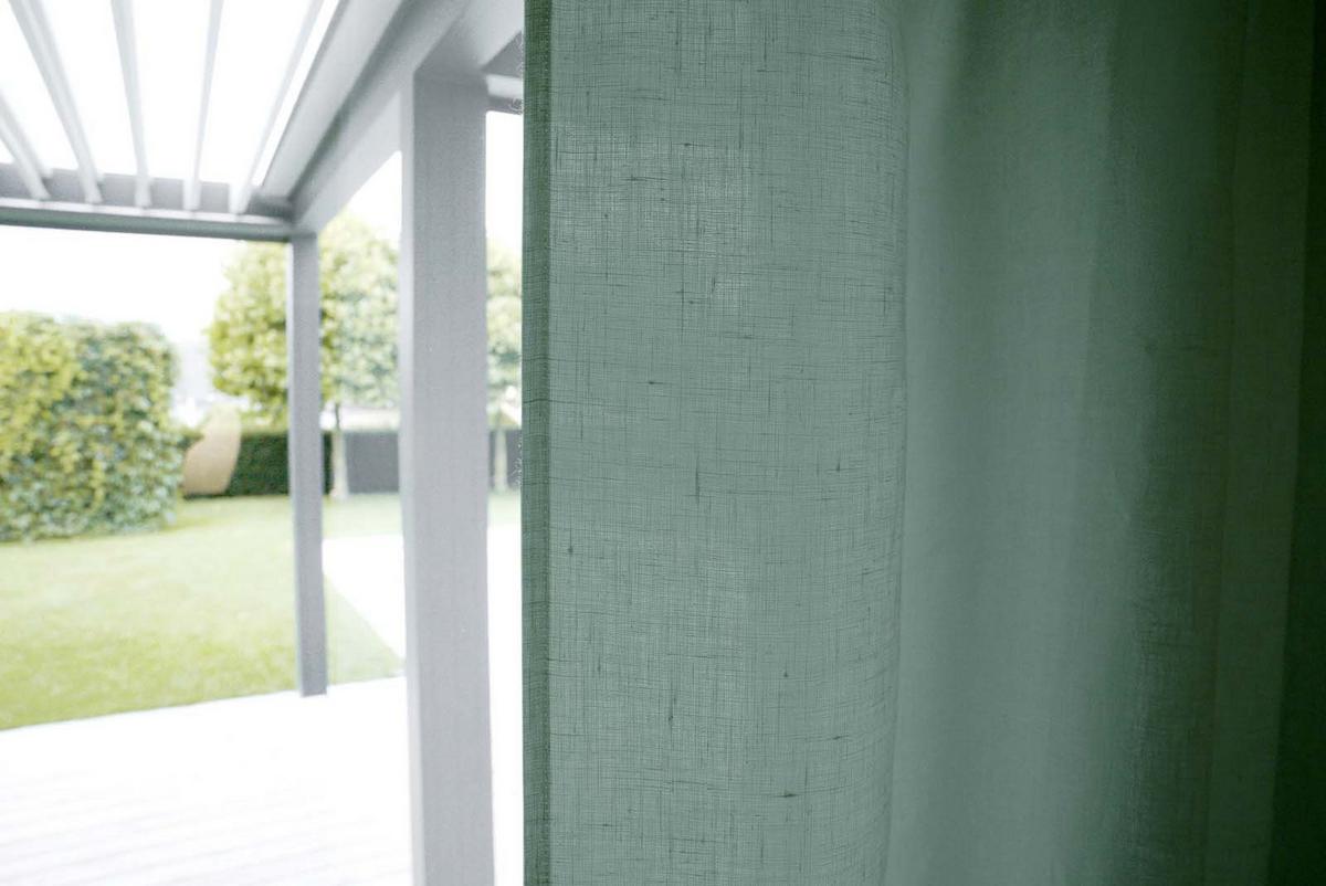 SCHLAUFENVORHANG reines Leinen mit verdeckten Schlaufen natural-mint 135/245 cm - Mintgrün, Naturmaterialien (135/255cm) - beties Heimtextil