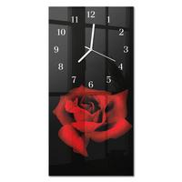 WANDUHR aus Glas 30x60 cm - Rose - Rot, Glas (30/60/0.4cm) - TULUP