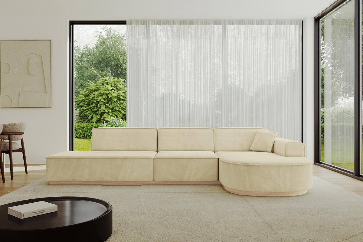 ECKSOFA Ottomane Rechts ARRIO-L2 - 328x171x83 cm Beige - Beige, Holzwerkstoff/Textil (328/171cm) - ALTDECOR