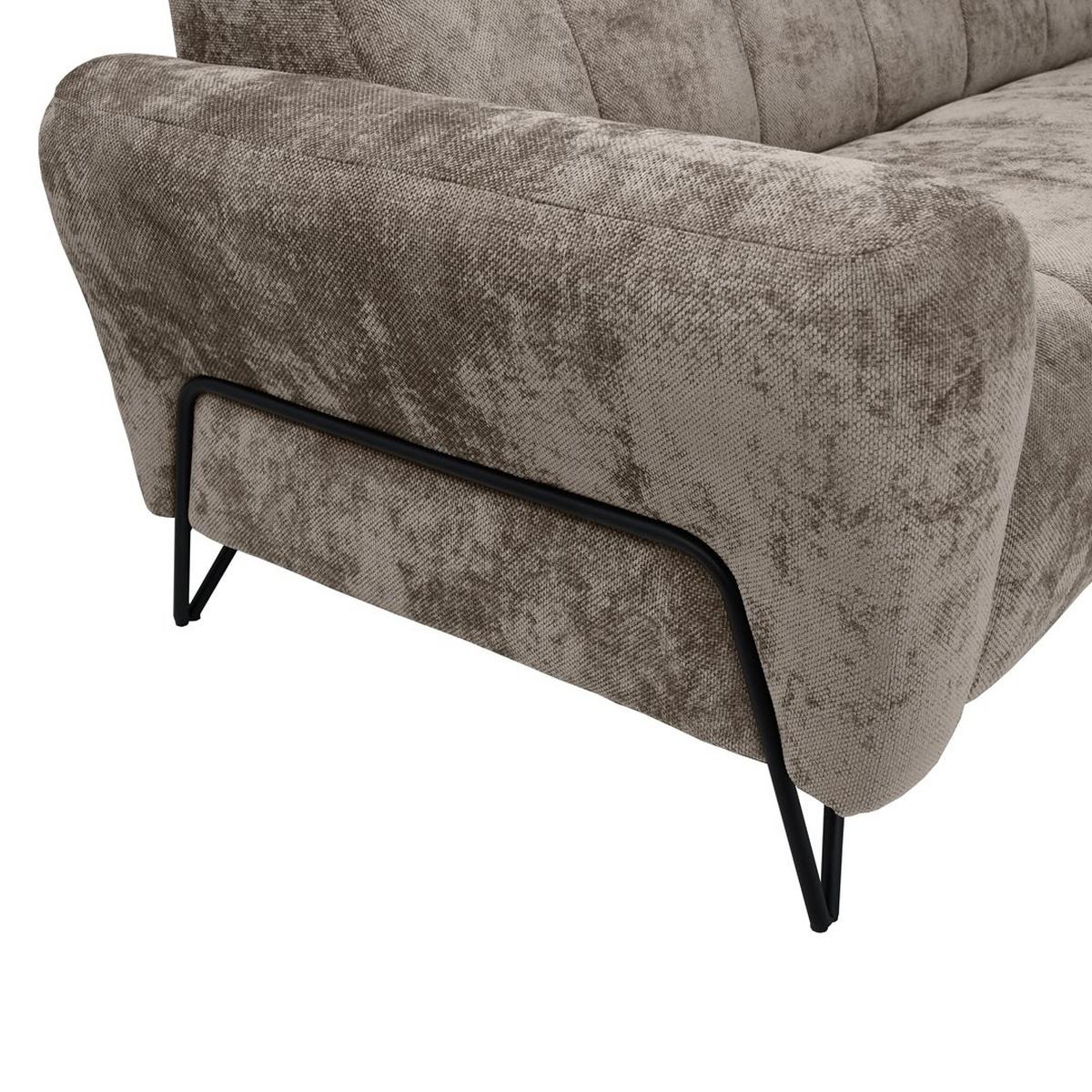 2-SITZER SOFA Volare braun - Schwarz/Braun, Textil/Metall (160/83/98cm) - Beautysofa