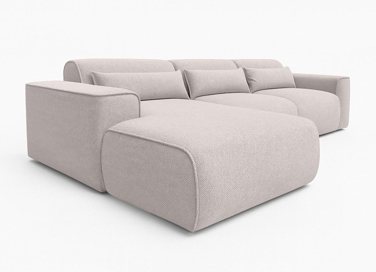 ECKSOFA L Form Ruyam Creme 310/165/78 cm – Schlaffunktion Links - Creme/Schwarz, Kunststoff/Textil (170/310cm) - AX Living