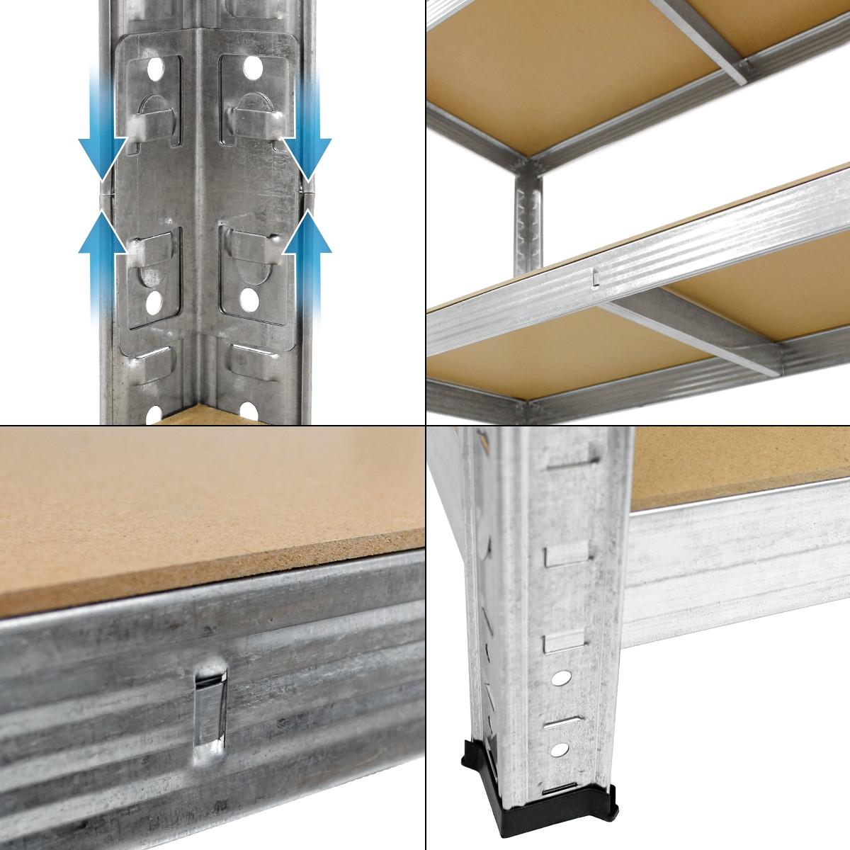 LAGERREGAL 2er Set - Silberfarben, Metall (50/200/100cm) - ECD-Germany