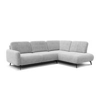ECKSOFA FEBE 5-Sitzer rechts, hellgrau - Hellgrau/Schwarz, Holz/Textil (271/190cm) - Wozimo