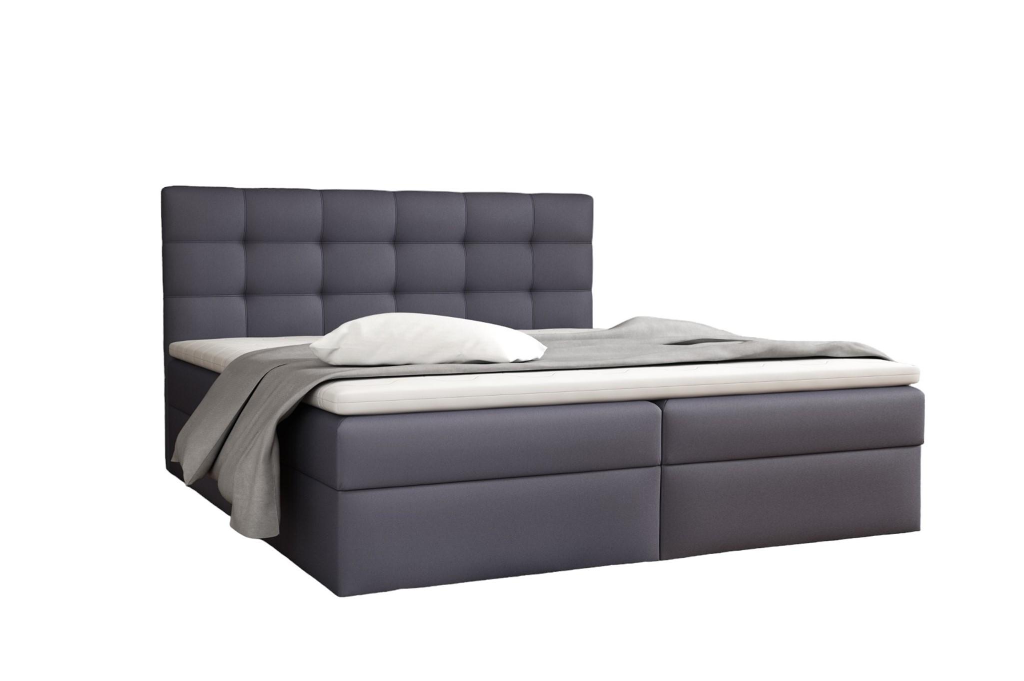 BOXBETT Doriano In Kunstleder Soft - Anthrazit, Holzwerkstoff/Textil (140/200cm) - Fun Möbel