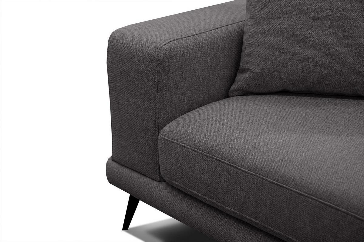 SOFA MEDIOLANE 2,5-Sitzer, graphitfarben - Graphitfarben, Holzwerkstoff/Textil (203/87/96cm) - Wozimo