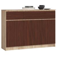 KOMMODE Eiche Sonoma, Dunkelbraun 99/138/40 - Hellbraun/Dunkelbraun, Holzwerkstoff (138/99/40cm) - RAUMHIRSCH FURNITURE